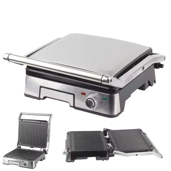 Whole flat non-stick panini griddle grill electric contact grill machine steak beef cooking roaster stove Electric Contact Grill