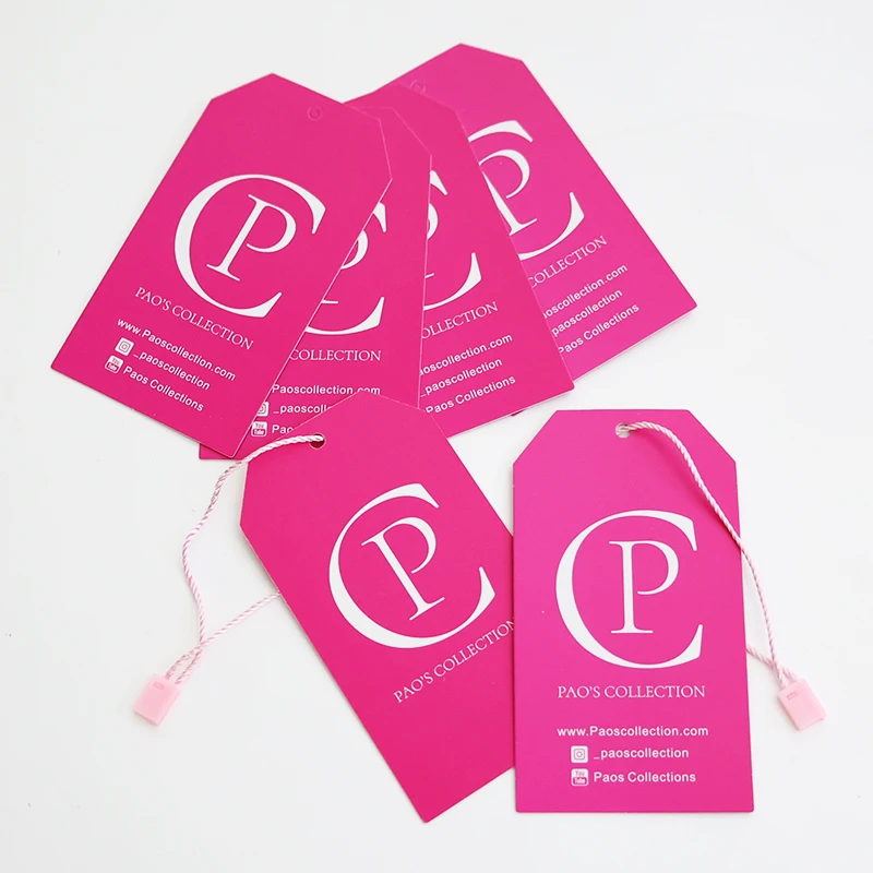 High quality wholesale Custom Luxury Hanging Label with Free strings Special Swing Paper Product Hang Tags for Clothing