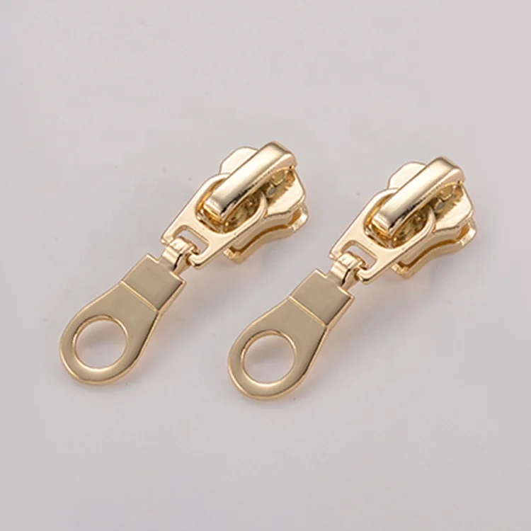 Custom Garment Zip Pull Reversible Slider Metal Zipper Slider Replacement Fabric Zipper Puller Head