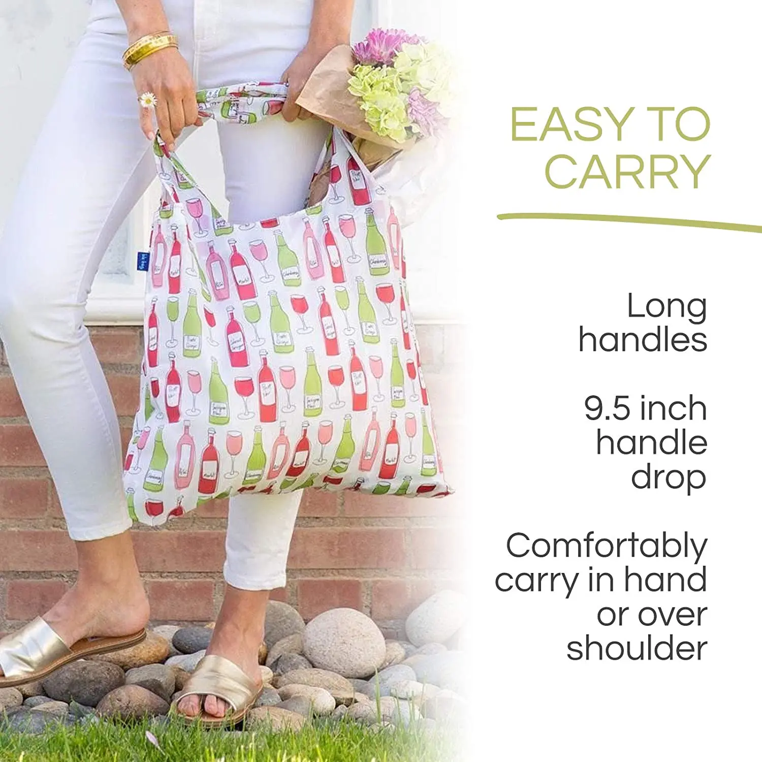 Hot sale eco-friendly promotional polyester RPET recycled foldable shopping bag with handle holder