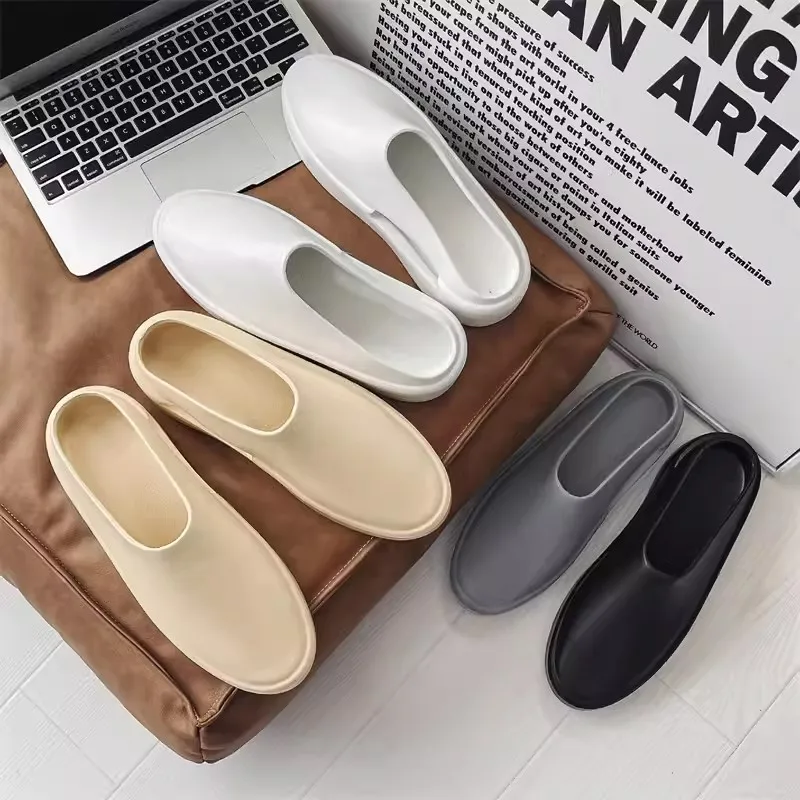 New summer men's slip-on thick-soled coconut slippers for men outdoor stepping shit feeling couple sandals
