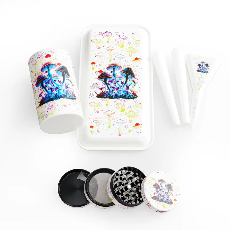 New tobacco set grinder storage bottle tray and storage pipe all in one tobacco set