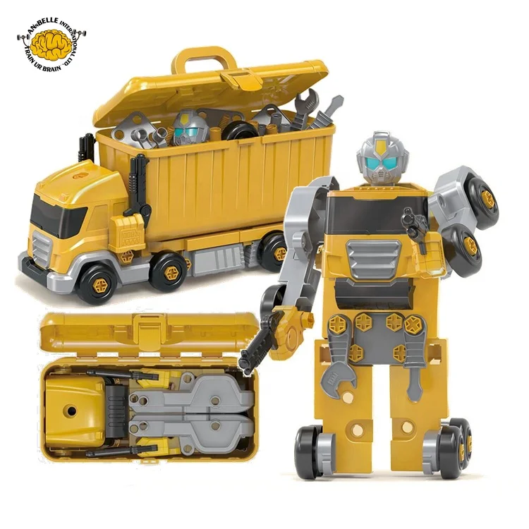 Сборный робот-контейнер 3 в 1, робот-трансформер, грузовик, чемодан, инструмент для сборки блоков, инженерная игрушка