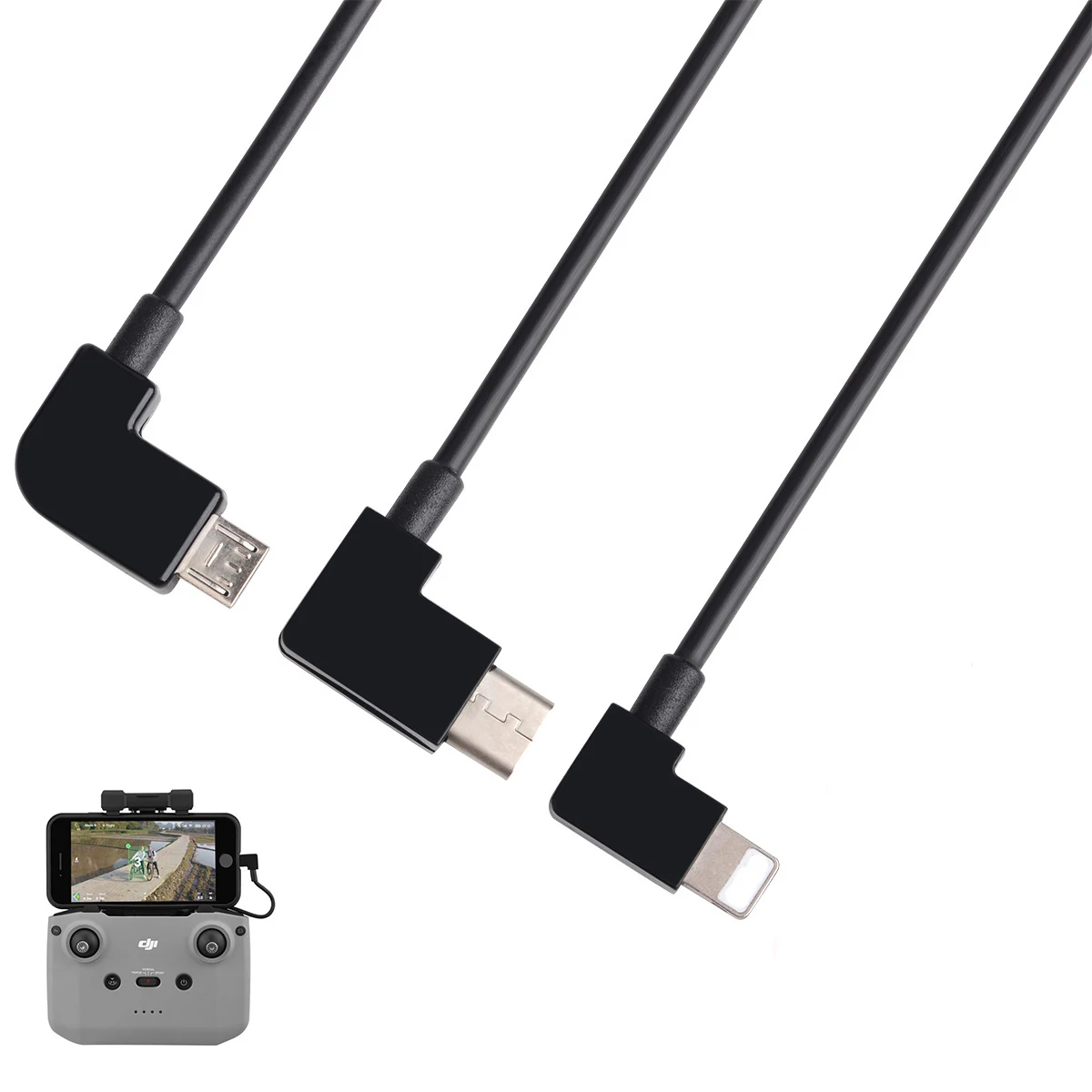 Right Angled Drone remote control cable USB C to USB C Micro USB iOS Drone Controller Cable for DJI MAVIC Air 2 Mini 2