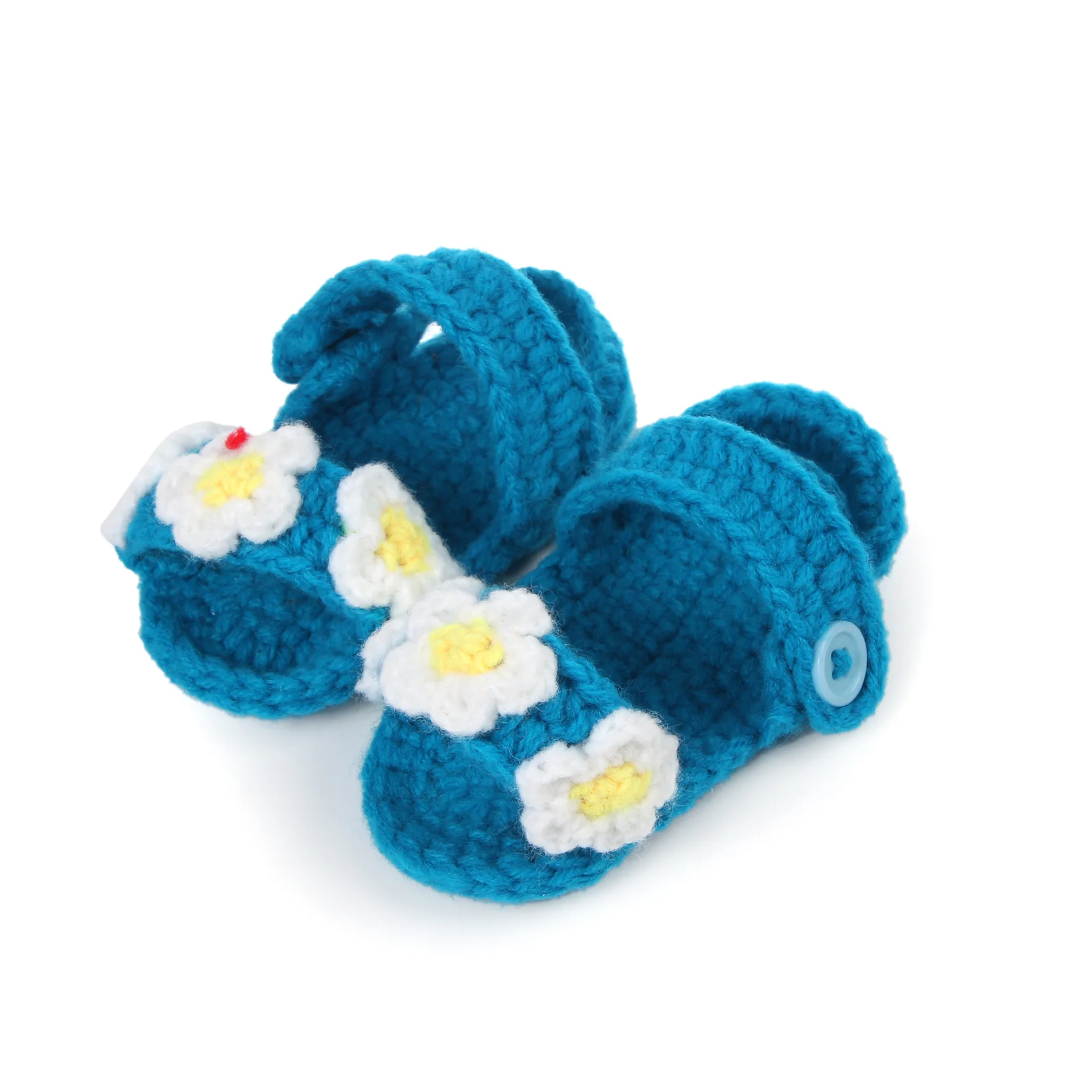 Girls Soft Cotton Crochet Sandals Baby Crochet Shoes Handmade Crochet Flower Flip Flops