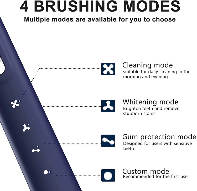 OEM ODM 45000 VPM Smart Timer Electric Toothbrush Ultrasonic Electric Toothbrush Sonic With Wireless Charger