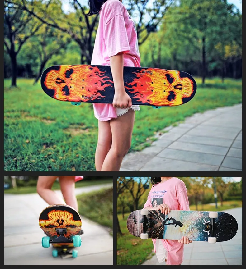 7 Layer Canadian Maple Double Kick Concave Standard and Tricks Skateboards  for Kids and Beginners