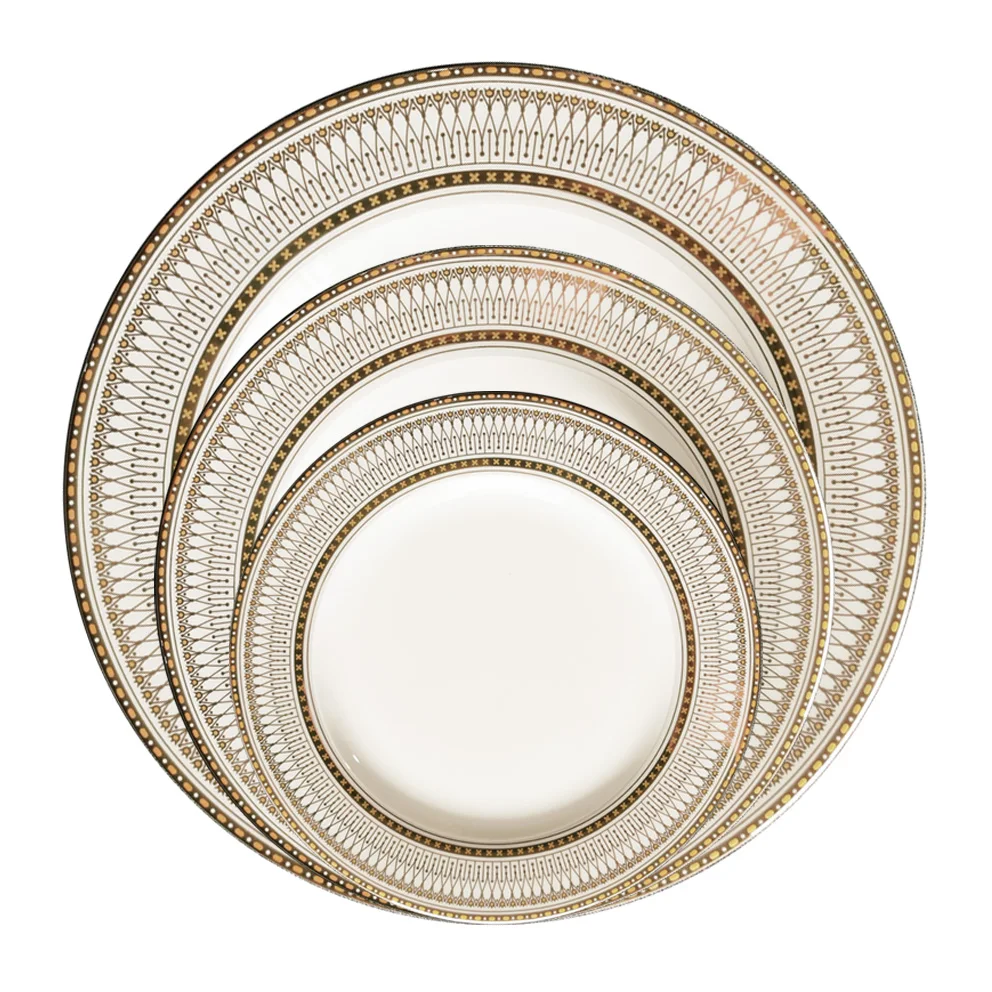 Wholesale Ceramic Porcelain Plates Tableware Modern Restaurant Cheap Round Dinner Plates and Dishes Sets