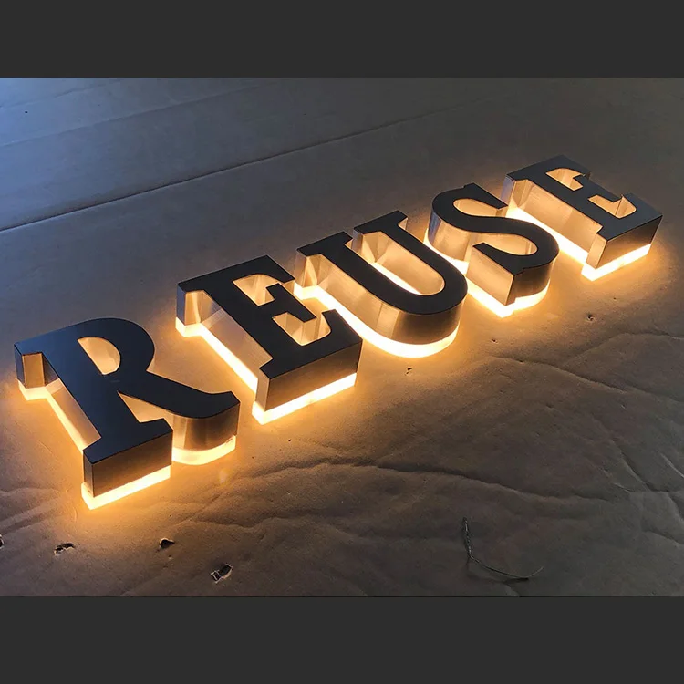 Custom Stainless Steel backlit Advertising Sign Outdoor Led Letter Sign 3D Led Channel Letter for supermarket name