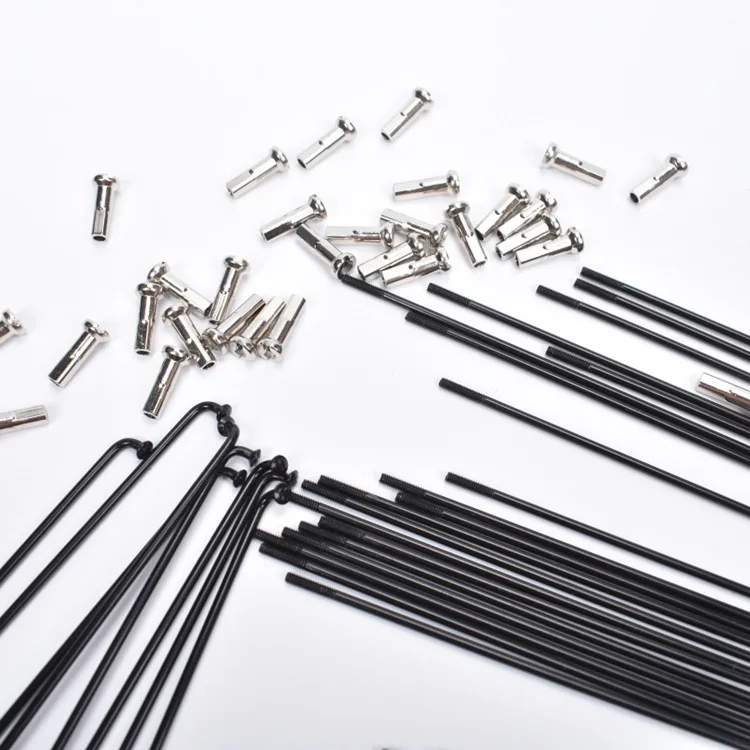 Wholesale factory 14G steel spokes black silver mountain bicycle road custom spoke 80-300MM parts
