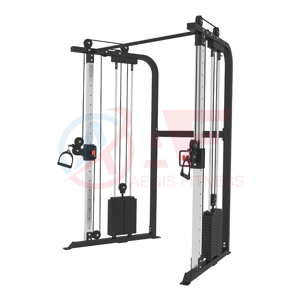 AEGIS Multi Functional Strength Machine Dual Adjustable Pulley Cable Crossover Trainer Smith Machine