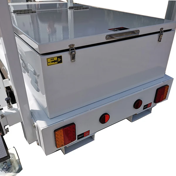 Off-Grid Trailer Mounted Mobile Solar Generator Tower With Hydraulic Mast Simple Version