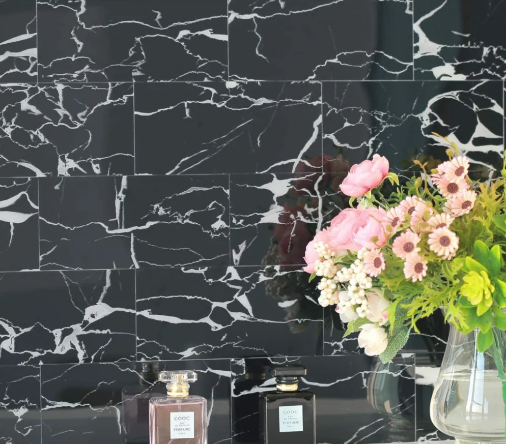 PVC Imitation Marble Tile Stickers Waterproof Oil Proof for Kitchen Bathroom Backsplash DIY Self Adhesive New Wall Stickers