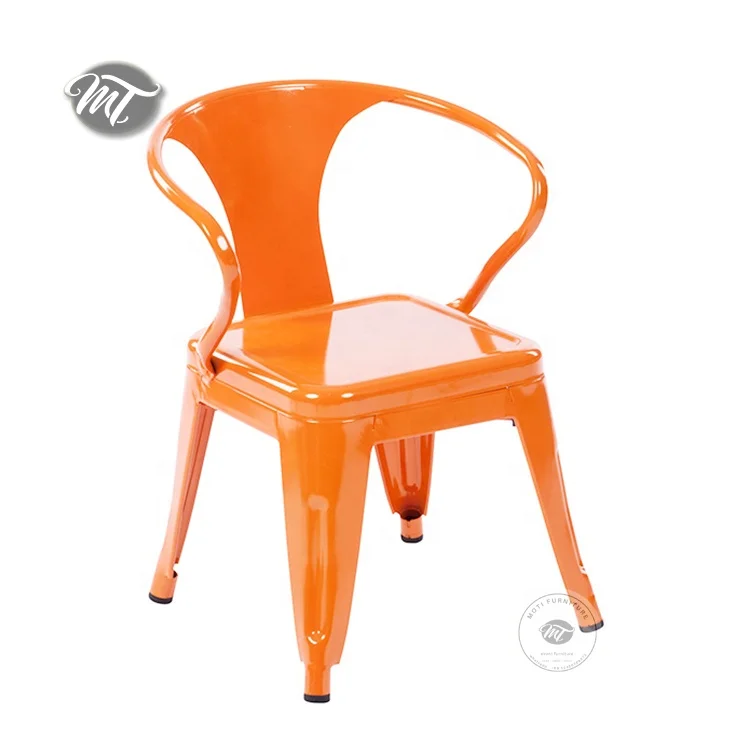 Outdoor colorful stacking children iron metal chair for wedding party and events
