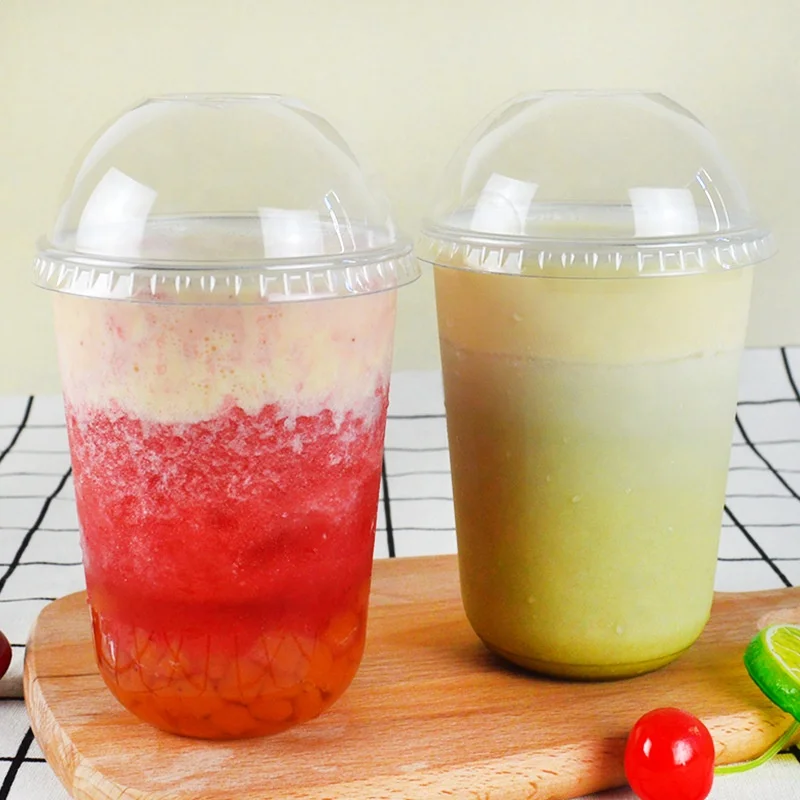 PTPACK disposable  desert cups customized pet 16 oz plastic cups bottle for yogurt with lids