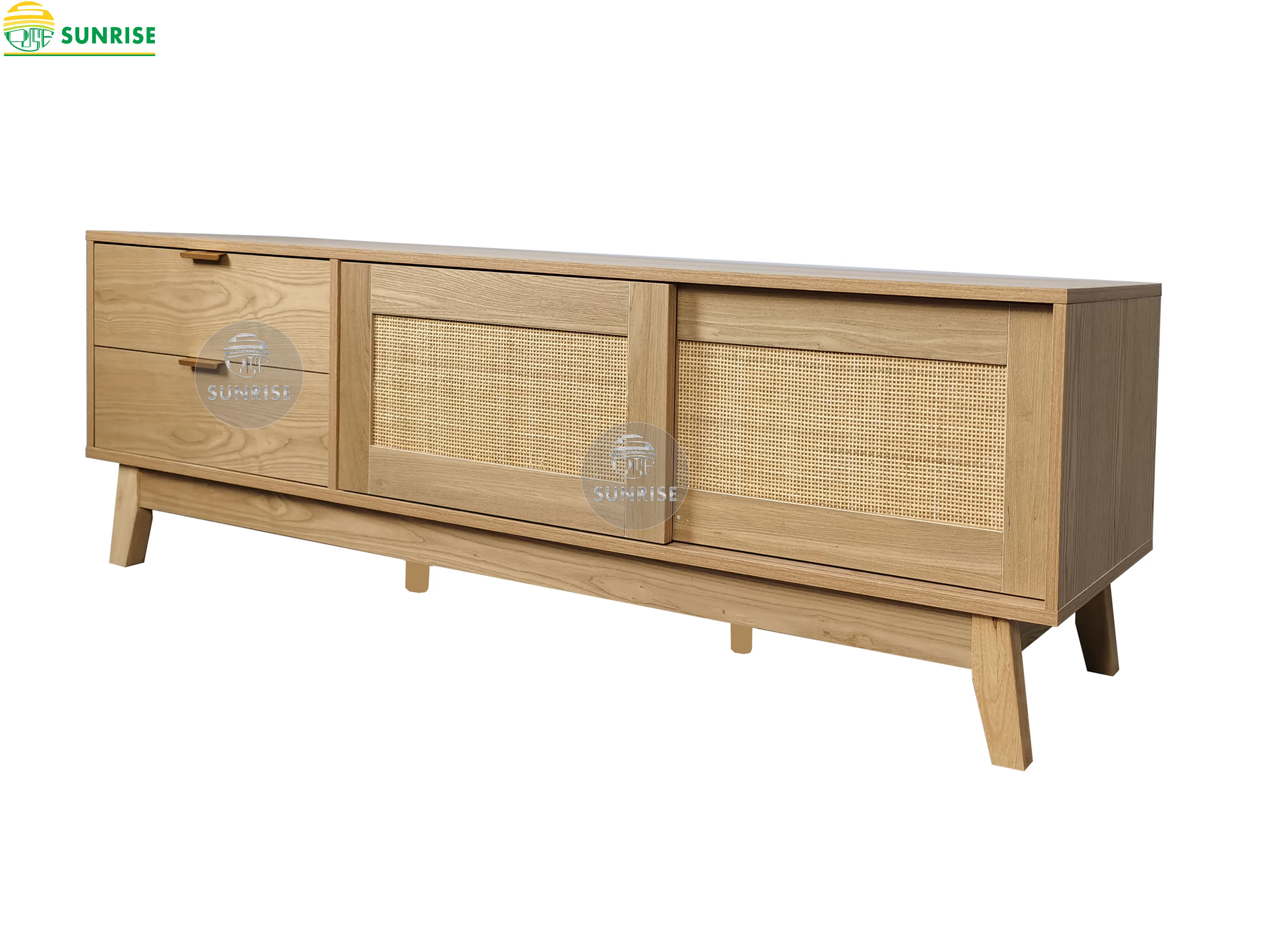 Modern Living Room Furniture Set New Design rattan cabinet Slide Door Wooden TV cabinet living room TV stand