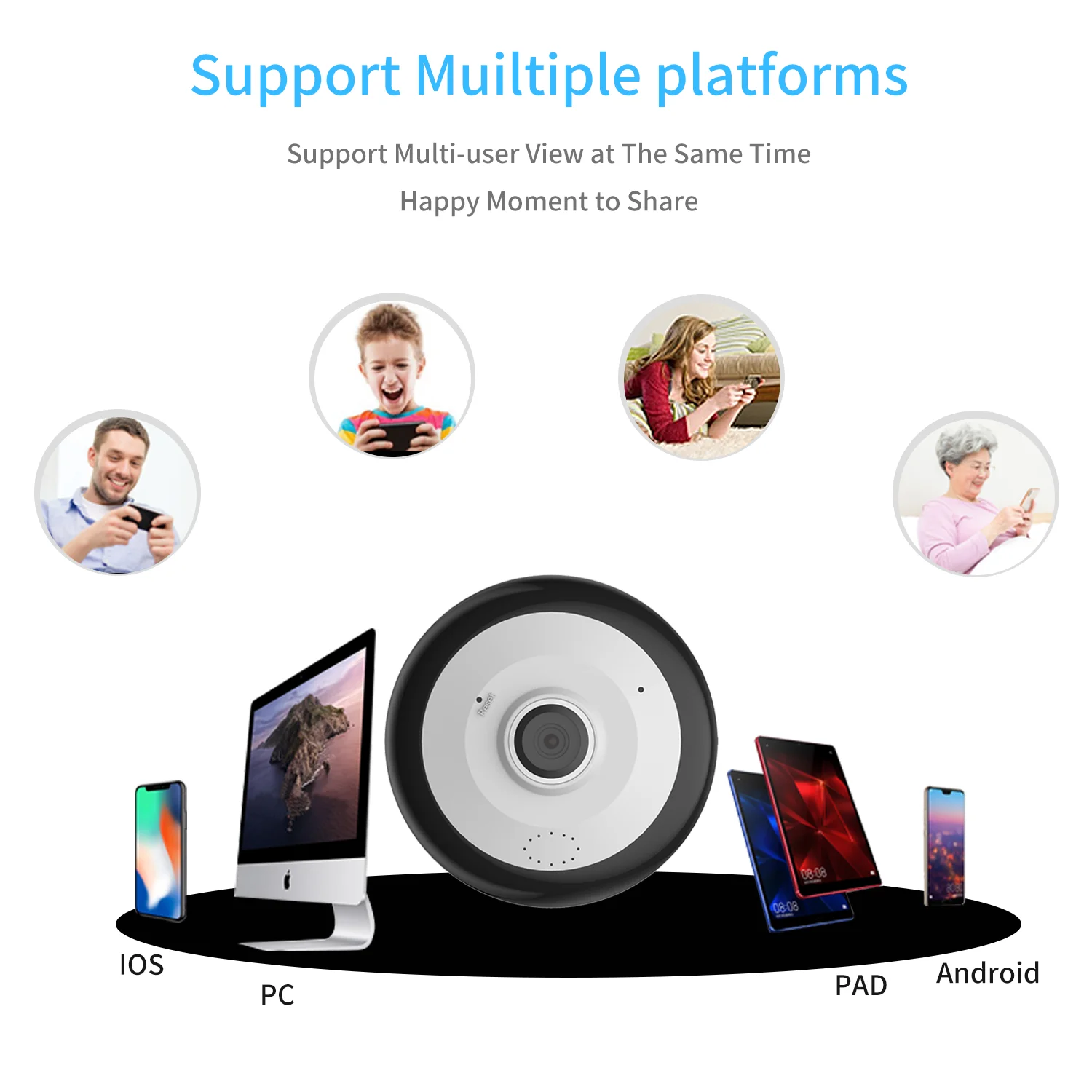 New 5MP HD V380 Pro Fisheye Surveillance Wireless Security WiFi 360 Panoramic CCTV IP Camera