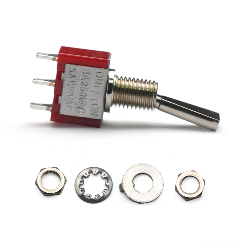 Flat Knob Two Way 3 legs Mini Electric Guitar Humbucker Pickup Coil Split Selecting Switch ON/ON Red