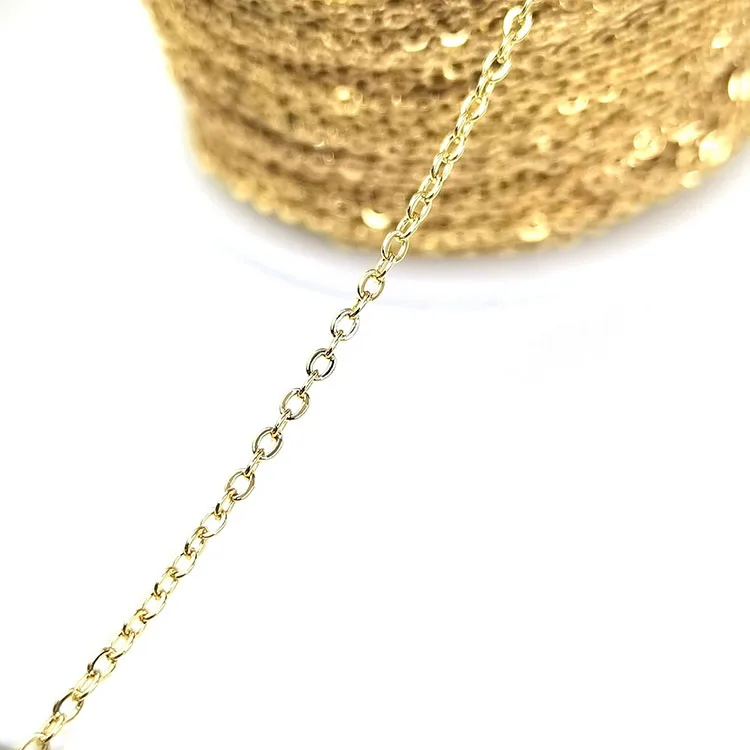 BCL1292  Tiny Minimalist Dainty 18K 14K Gold Silver Rose Gold Plated Brass Cable Link Chain for DIY Jewelry Making