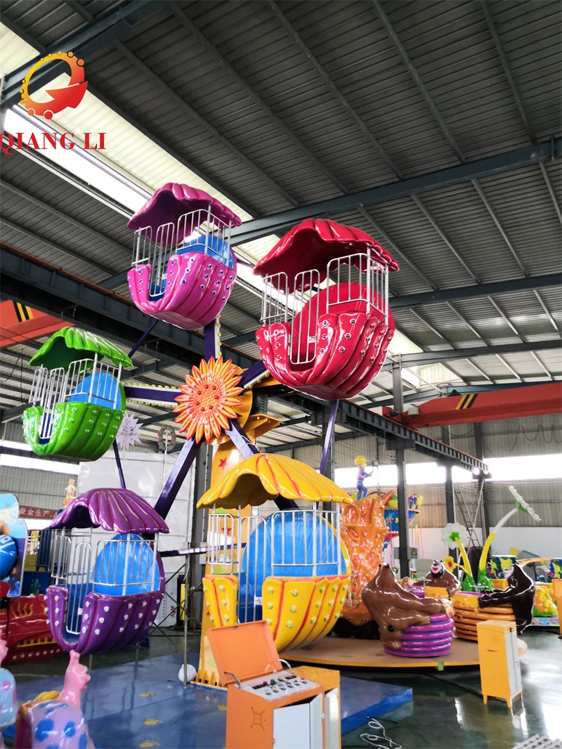 Fairground Attractions Kids Outdoor Portable Small Trailer Mini Ferris Wheel For Kids Fairground Rides
