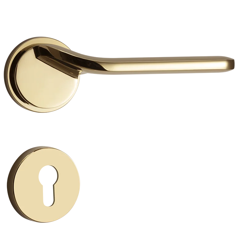 Luxury PVD Gold Interior Door Handles Modern Zinc Alloy Internal Lever for Bedrooms and Hotels for Wooden door
