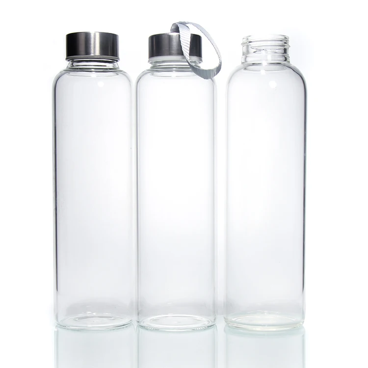 Factory Wholesale 330Ml 500Ml Sports Drinking Bottle Glass Water Bottles With Bamboo Screw Lid And Rope
