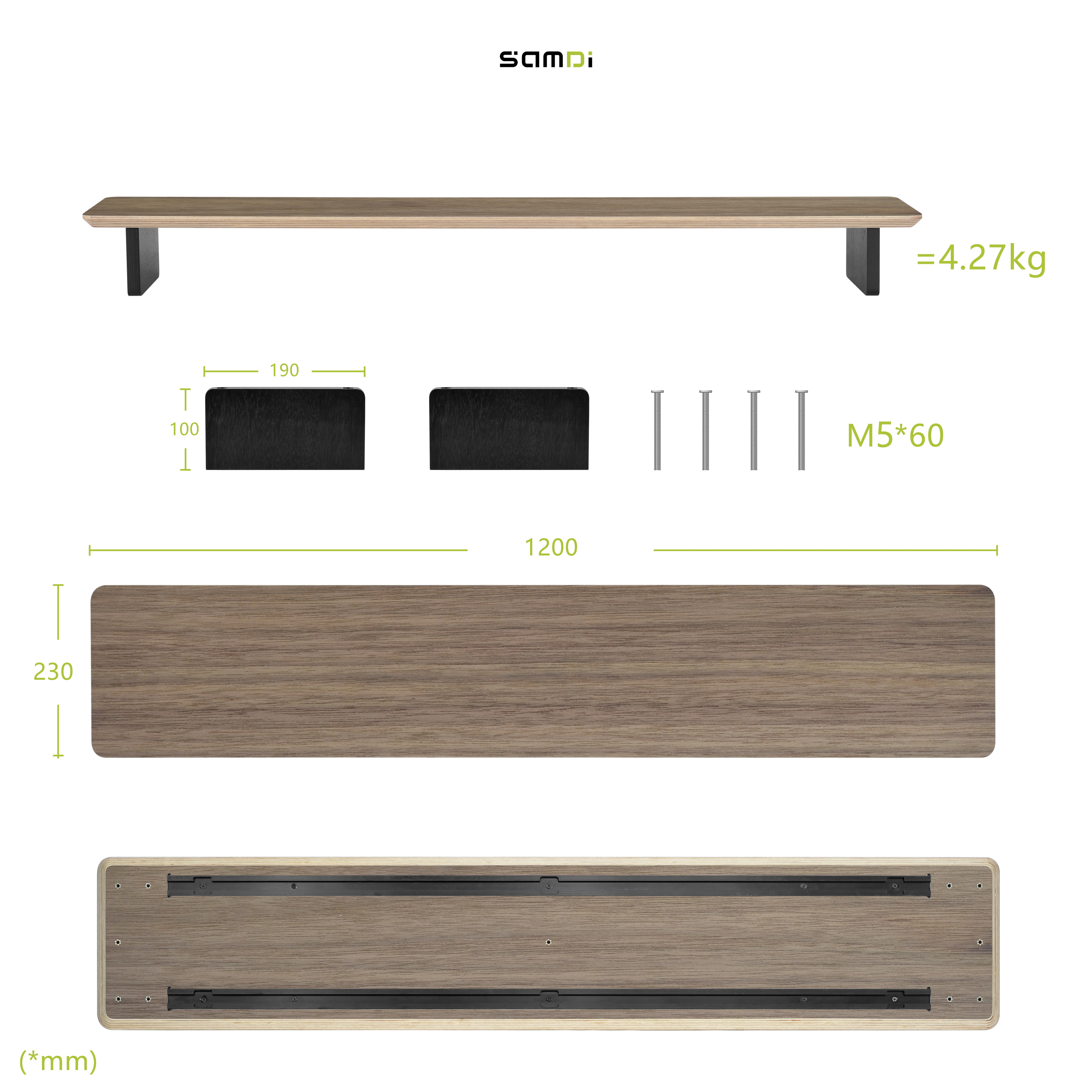 2024 New High Quality Walnut Wood Monitor Stand Organized Storage Multi Functional Desktop Organizer