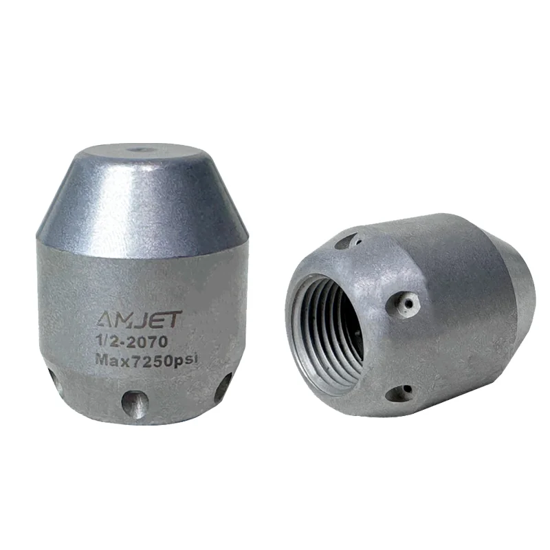 customized 1/2 female front Suitable flow rate 20-70lpm high pressure sewer pipe cleaning nozzle