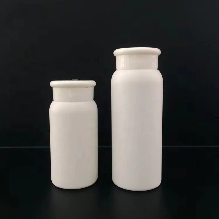 50ml 100ml PE white plastic bottle talcum powder bottle loose powder bottle with plastic flip cover