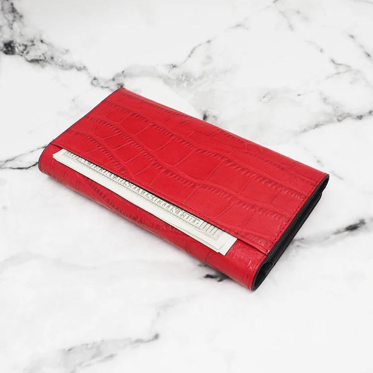 custom stone patent PU leather long wallet women purse clutch bag for ladies