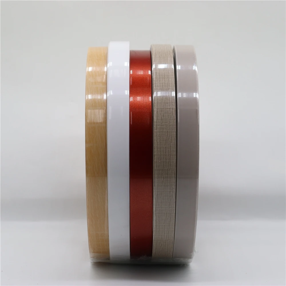 Hauli melamine woodgrain golden edge banding pvc tape gold 30mm high density polyethylene strip