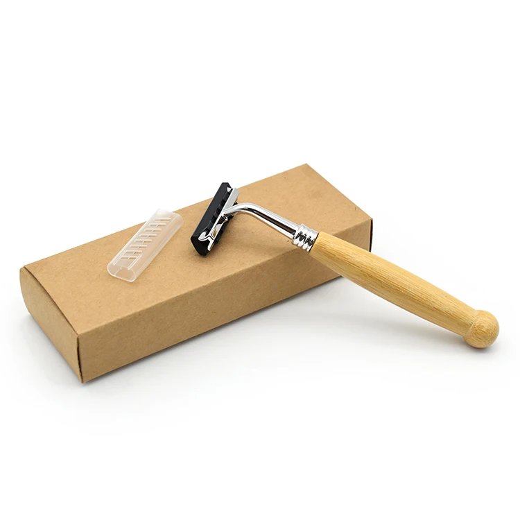 Безопасная бритва с двойной кромкой из натурального бамбука одноразовая индивидуальной настройкой