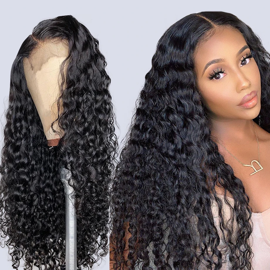 10А класс кутикулы выровненные камбоджийские бразильские человеческие волосы фронтальные парики натуральные черные глубокие волнистые полные парики шнурка