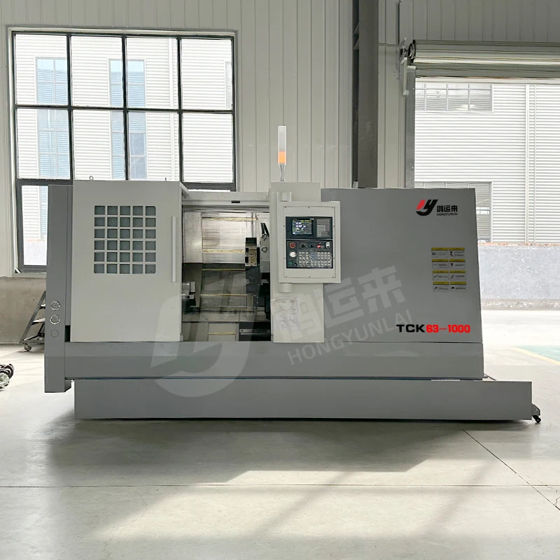 TCK63-1000 Высокоточный Наклонный токарный станок с ЧПУ с длинным валом для резки металла