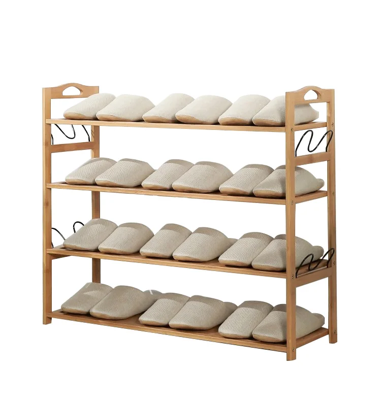 SITU 4-Tier Storage Shelf Organizer Shoe Rack Modern Holder Shelf Stand Bamboo Storage Organizer Wooden Shoes Rack