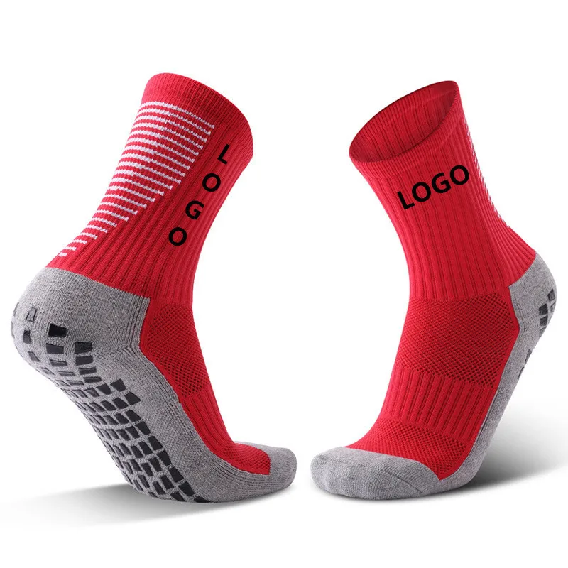 Low Moq Custom Anti Slip Sports Logo Terry Loop chaussettes de sport Sock Cushion Basketball Football Running Socks