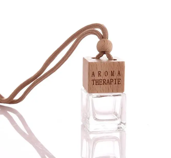 Custom Luxury 5Ml 5 Ml 8Ml 8 Ml 10Ml 10 Ml Auto Car Hanging Essential Oil Perfume Empty Glass Diffuser Bottle With Wooden Cap