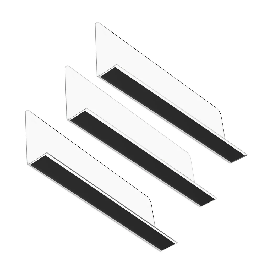 Clear Commodity Baffle Free Sample Customizable Adjustable Wdith Plastic Closet Goods Separator Magnetic Shelf Dividers