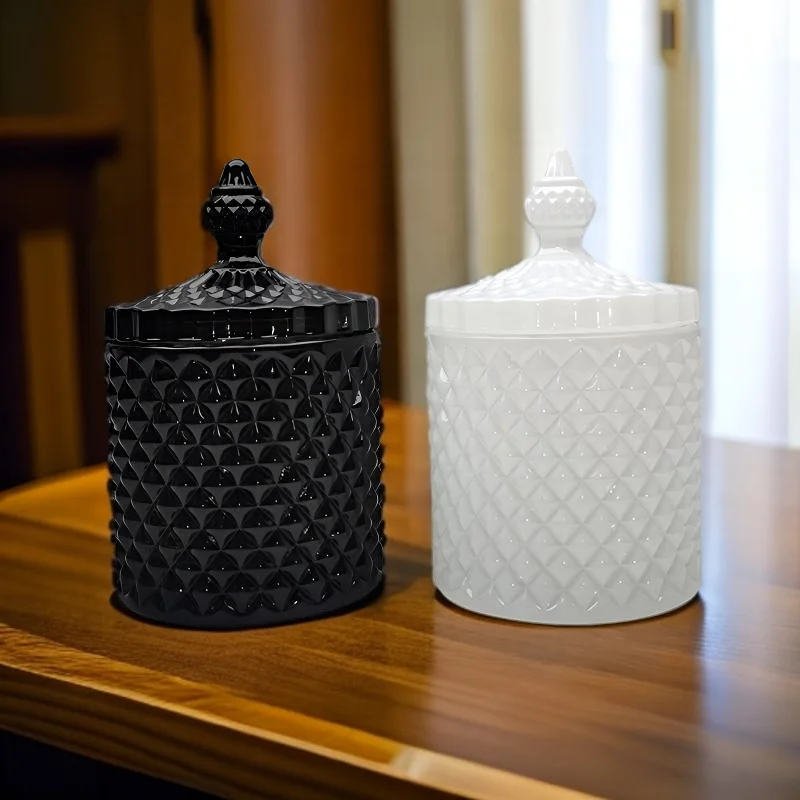 Home Interior Decoration Scented Candles Vessel With Glass Dome Lid