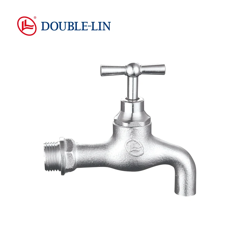 Sand-cast stop bib cock chrome plated