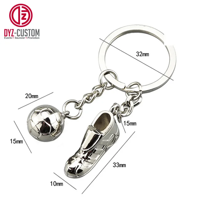 Mini Football Shoes Keychain Sports Gift Soccer Ball Metal Keyring for Football Fans