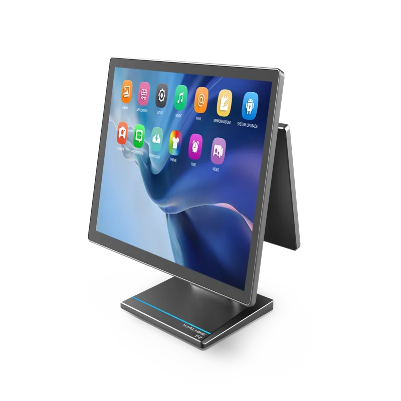 15.6 '+10.1' HD dual touch screen pos terminal windows 11 OS dual screen with J6412 i3 i5 i7 CPU with vesa wall mount desktop