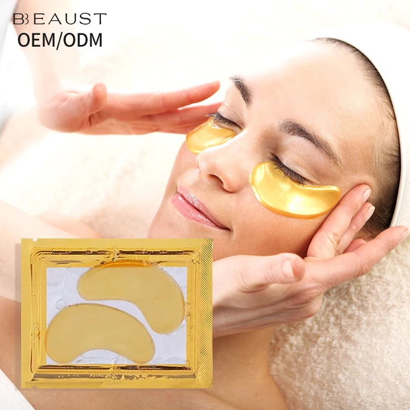 Moisturizing Gold Foil Under Eye Patches Dark Circles  Crystal Collagen Gold Powder  Custom Gel Eye Mask