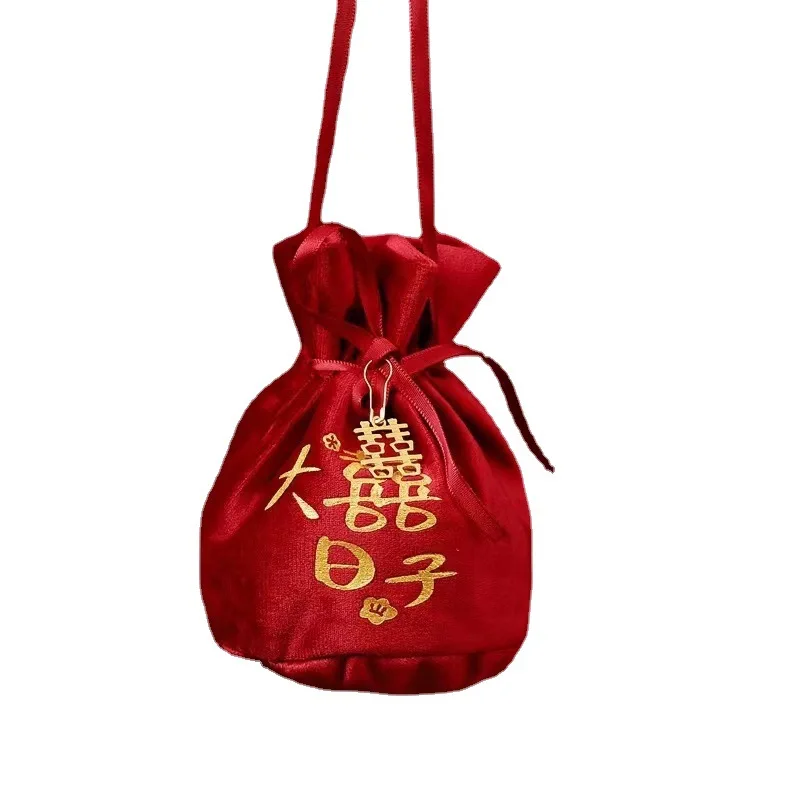 Factory Sales Velvet Wedding Candy Gift Bag for Weddings Engagements Full Moon Celebrations Christmas Decorations