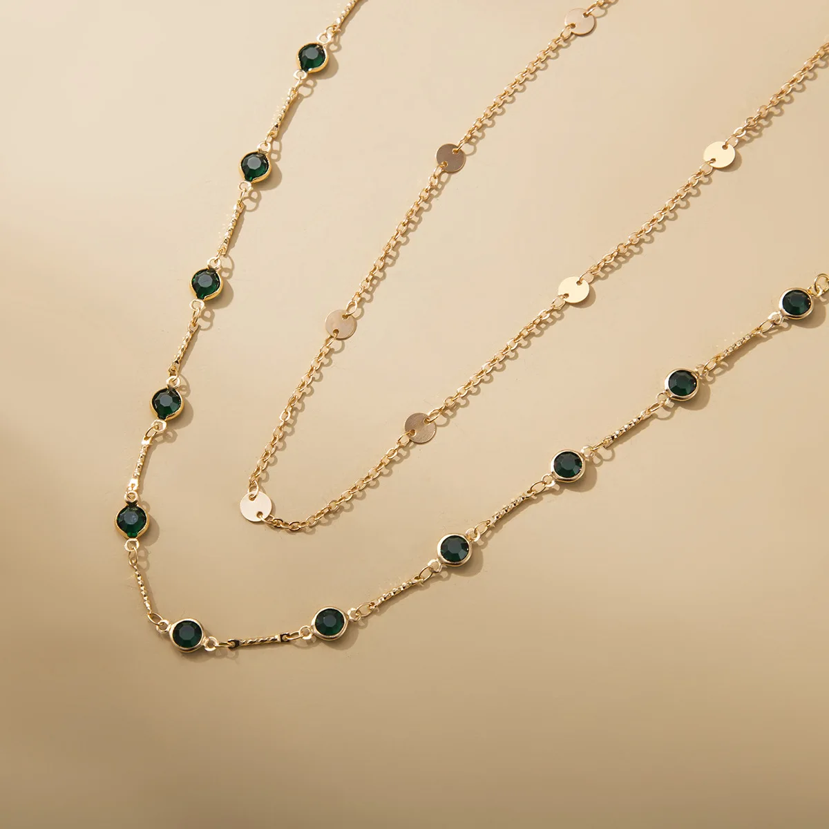 Simple Double Layer Sexy Sequin Fine Chain Geometric Brass Zircon Waist Chain Women Jewelry Summer Street Beach Body Chains