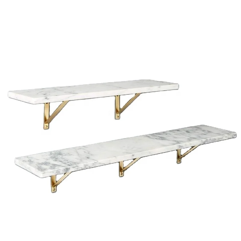 White Marble stacking racks & Wall-mounted storage Shelf for Living and bedroom Decor