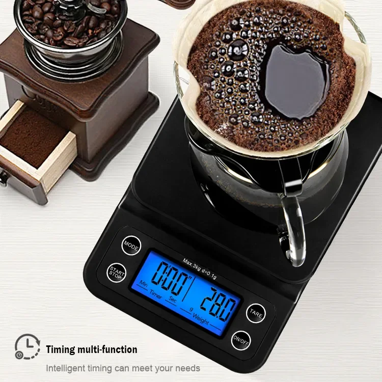 NEW Digital coffee scale 3000g 0.1g electronic Coffee Kitchen scale with timer function