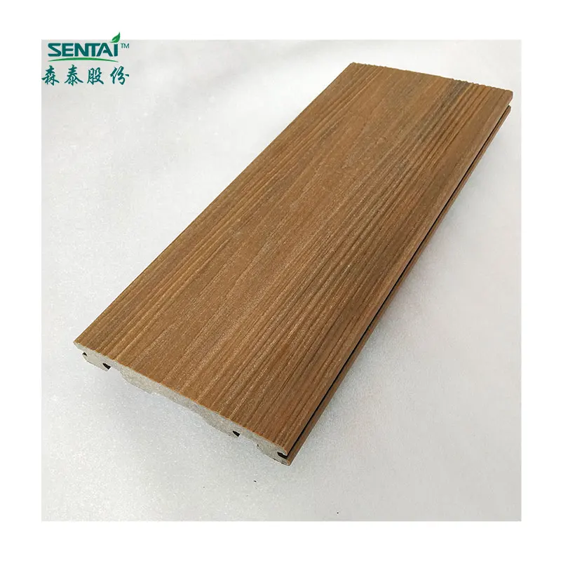 140*20mm anti-slip Co-extrusion WPC outdoor decking board waterproof easy install Grooved bamboo plastic composite decking GJ82