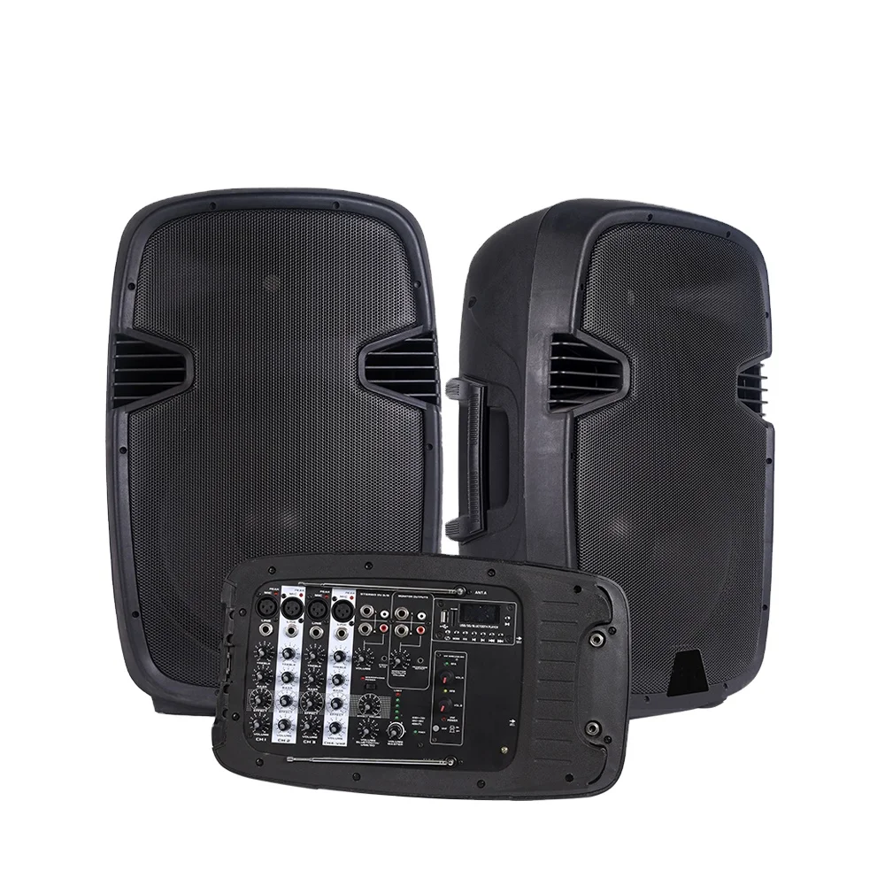 Hot sell used music combo speaker with USD/BT/FM active combo speaker  for karaoke