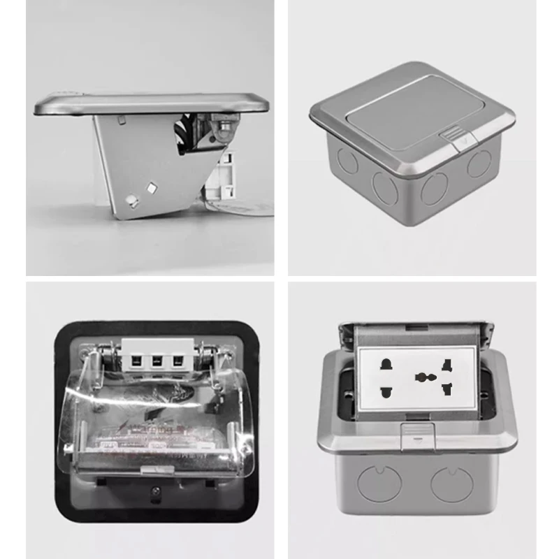 KLASS Stainless Steel Pop Up Floor Socket RJ45 / Electrical Power Ground Outlet Box With USB Data